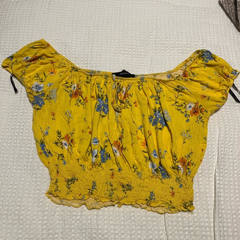 Forever 21 Floral Off-Shoulder Top